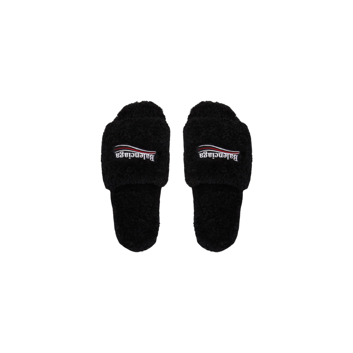 Balenciaga Furry Slide - Jet Black-Understated Luxury Wear