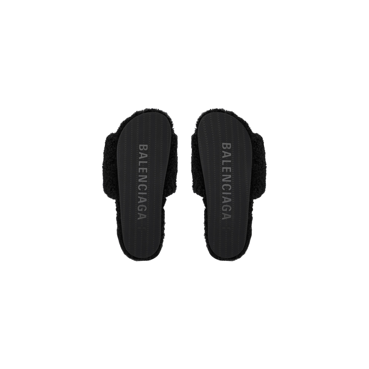 Balenciaga Furry Slide - Jet Black