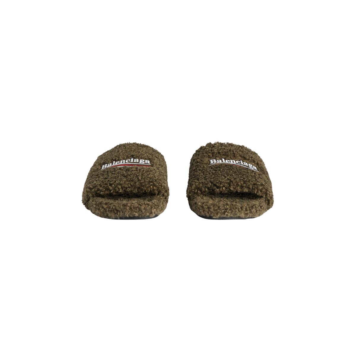 Balenciaga Furry Slide - Olive - Balenciaga