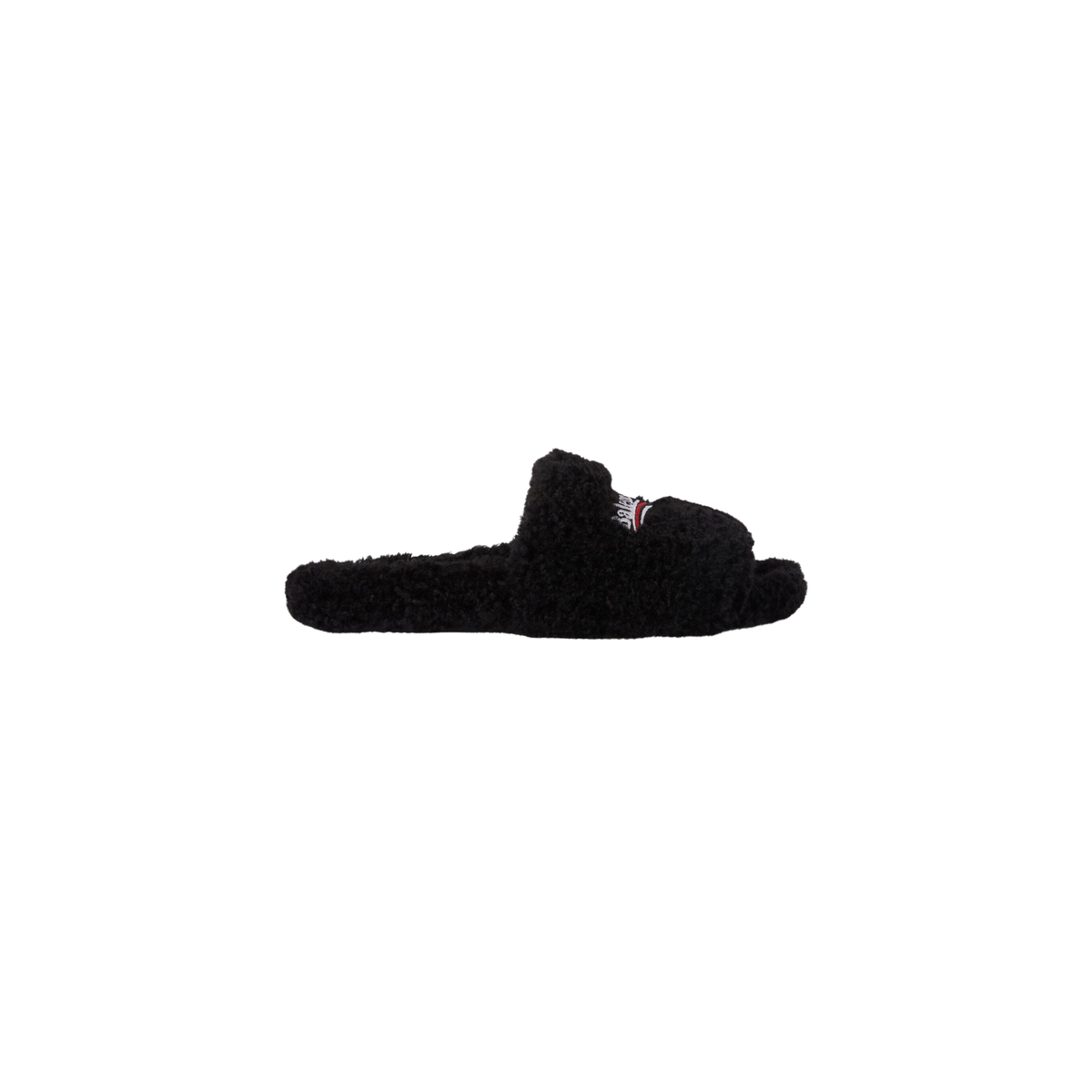 Balenciaga Furry Slide - Jet Black-Understated Luxury Wear