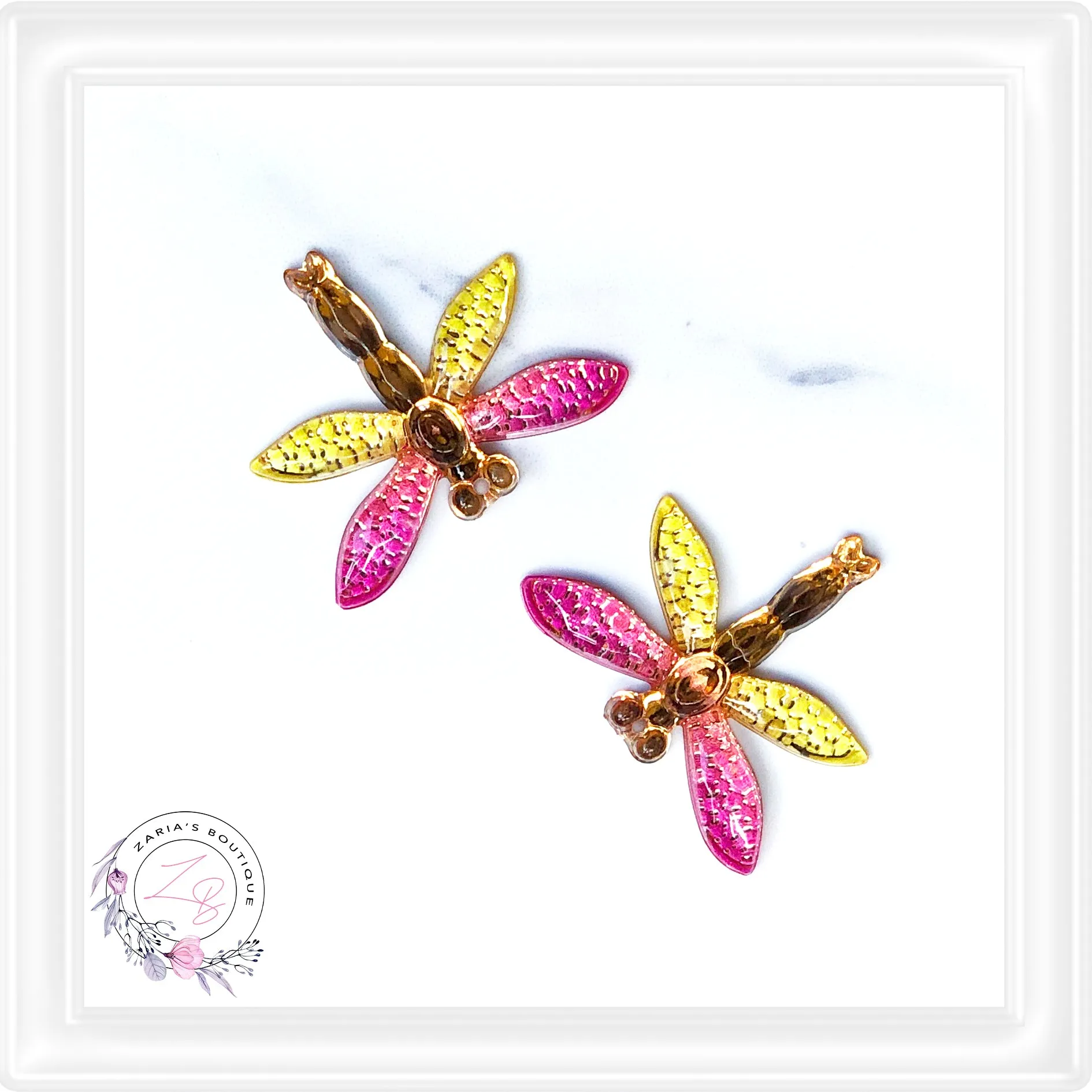 ⋅ Dragonflies ⋅ Flatback Resin Cabochon Embellishments ⋅ Per Pair ⋅