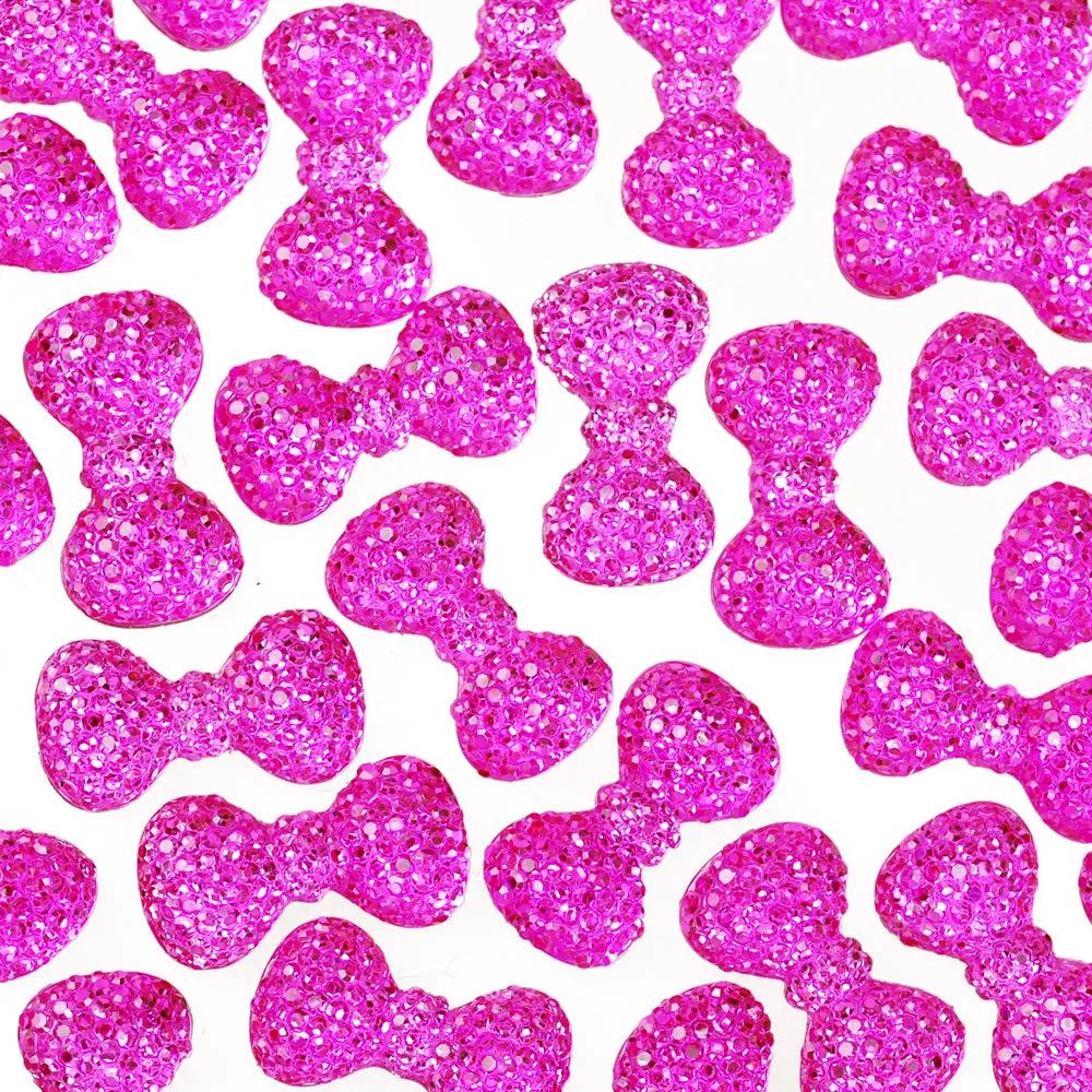 100 Cherry Red Bow Tie Druzy Cabochons Kawaii Cabochons Resin Flat Back Faceted DIY Jewelry Findings 24mm