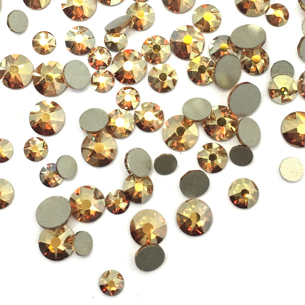 2058 & 2088 Swarovski Flatback No Hotfix Mix Sizes, Crystal Metallic Sunshine (001 METSH)