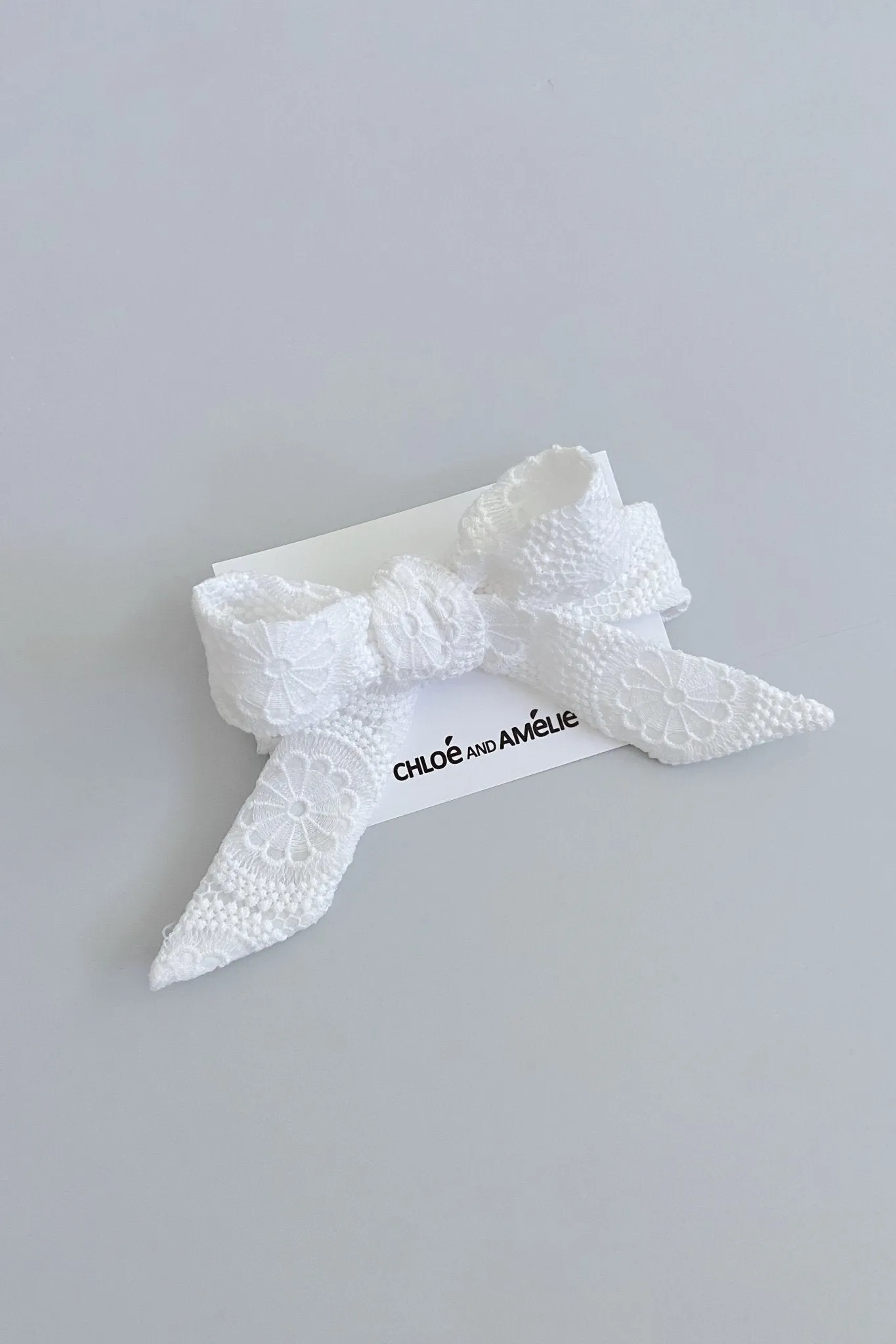 3 N 1 Bow Headband, Waist Sash & Neck Scarf - Doily Lace