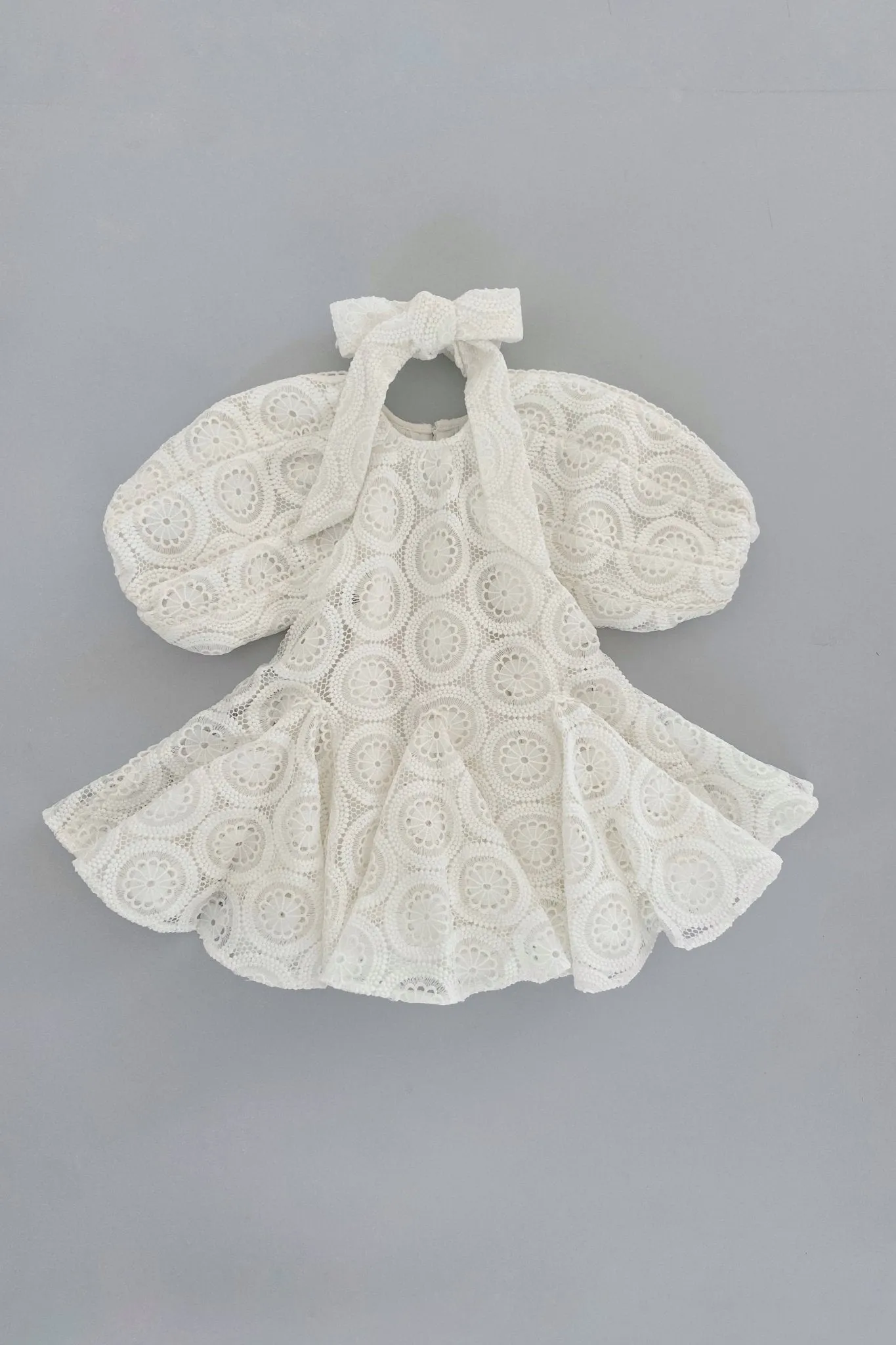 3 N 1 Bow Headband, Waist Sash & Neck Scarf - Doily Lace