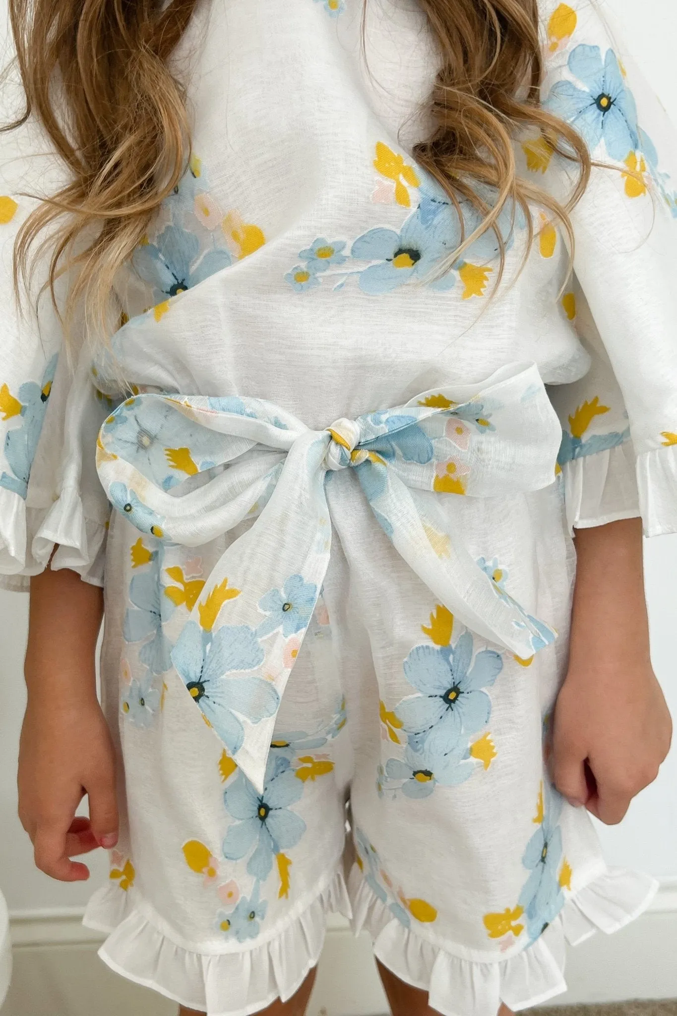 3 N 1 Bow Headband, Waist Sash & Neck Scarf - Forget Me Not Organza