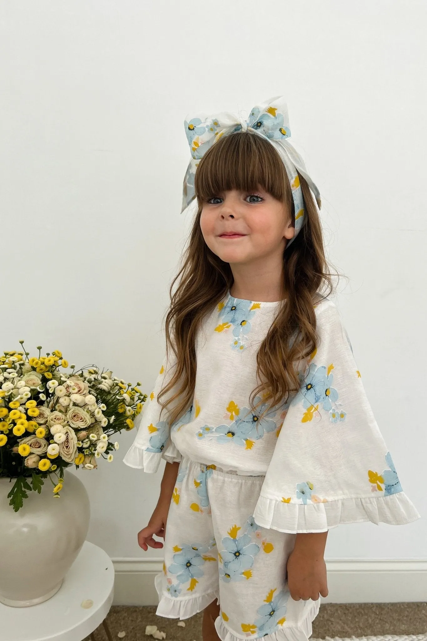 3 N 1 Bow Headband, Waist Sash & Neck Scarf - Forget Me Not Organza