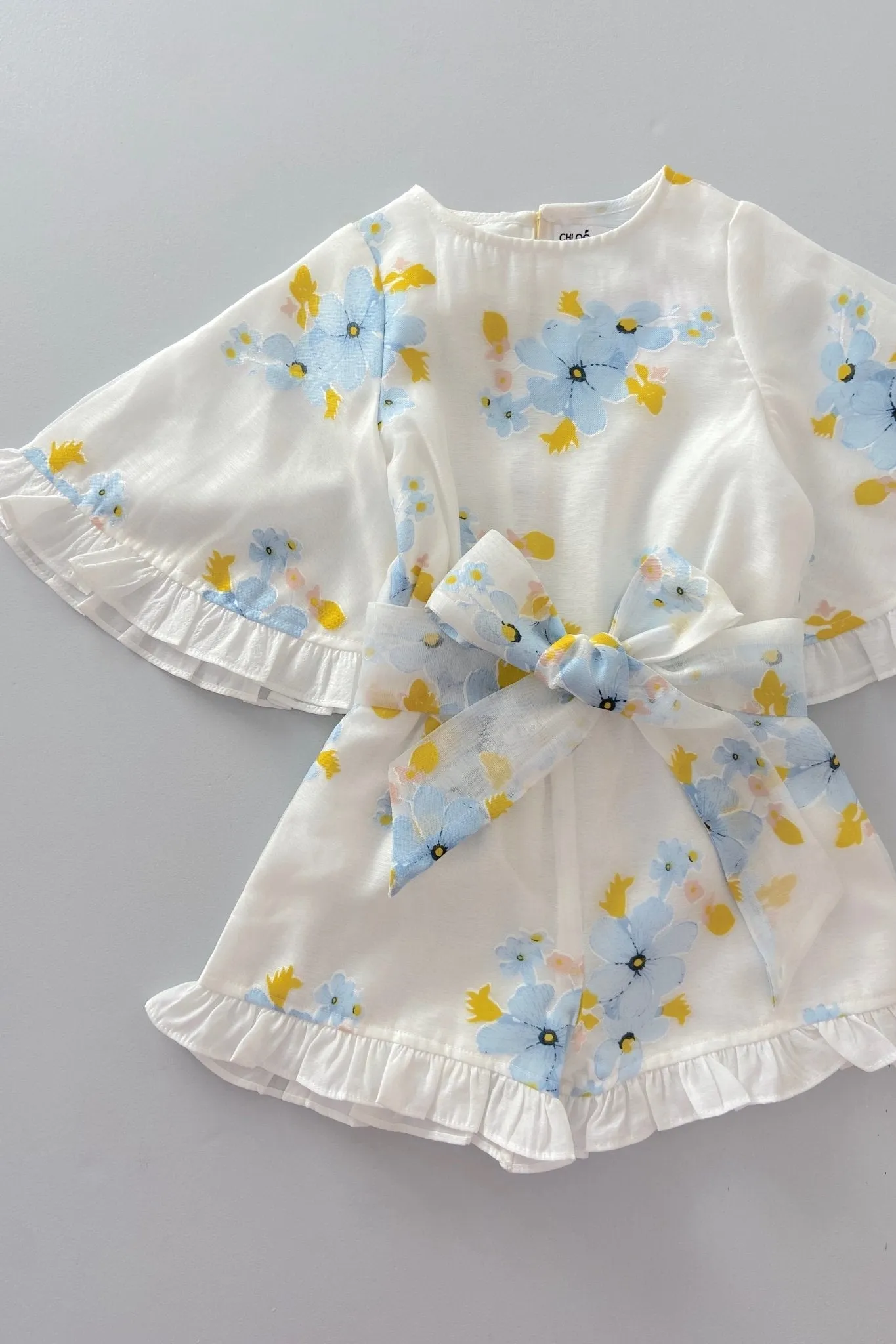 3 N 1 Bow Headband, Waist Sash & Neck Scarf - Forget Me Not Organza