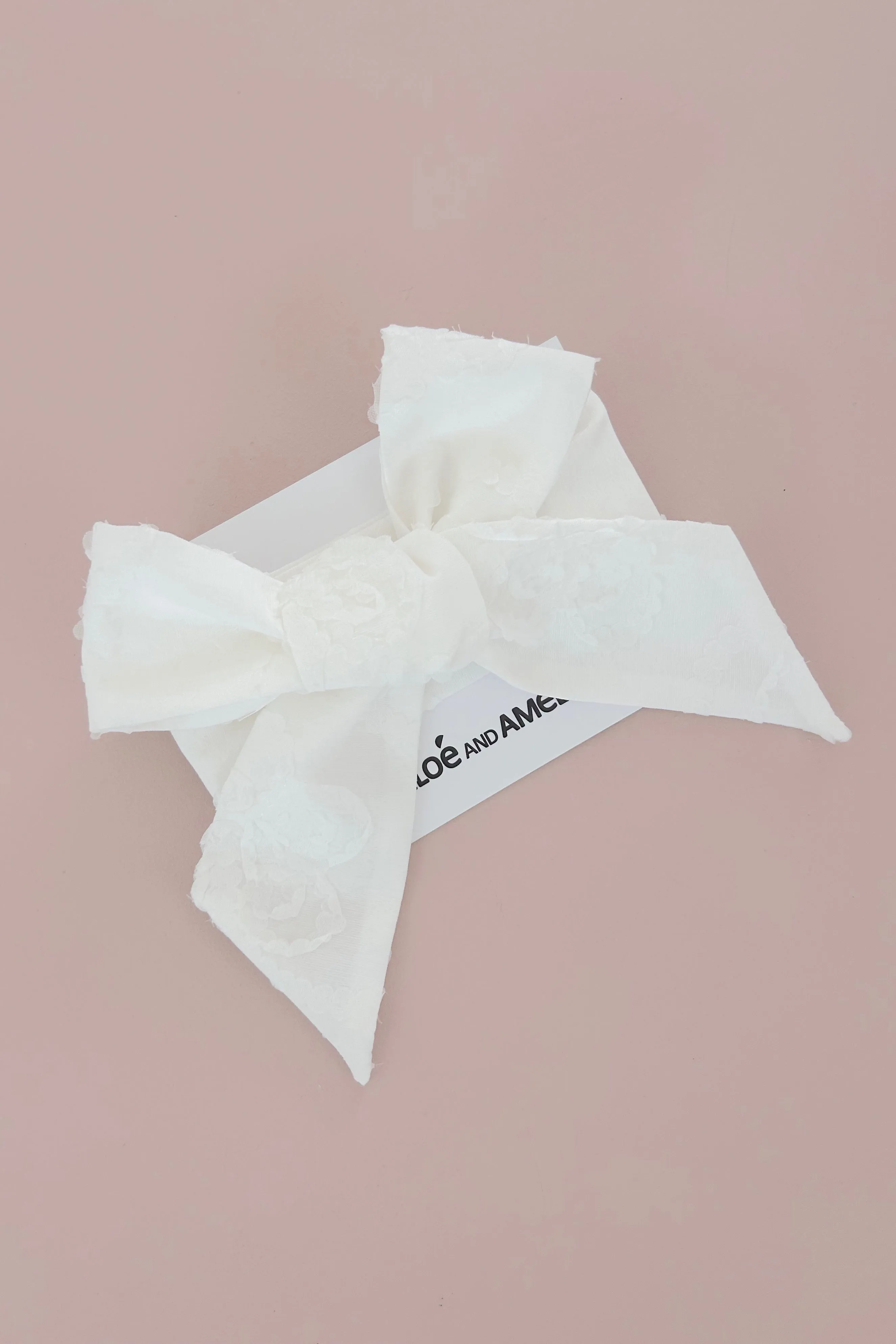 3 N 1 Bow Headband, Waist Sash & Neck Scarf - White Camellia