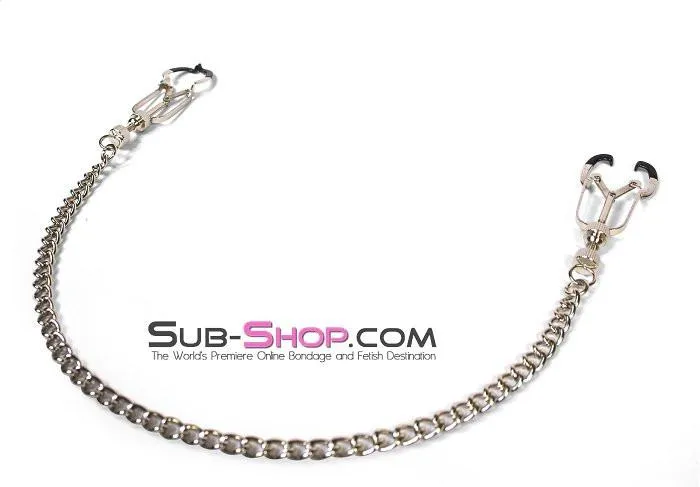6818MH      Twist & Shout Adjustable Chained Black Nipple Clamps