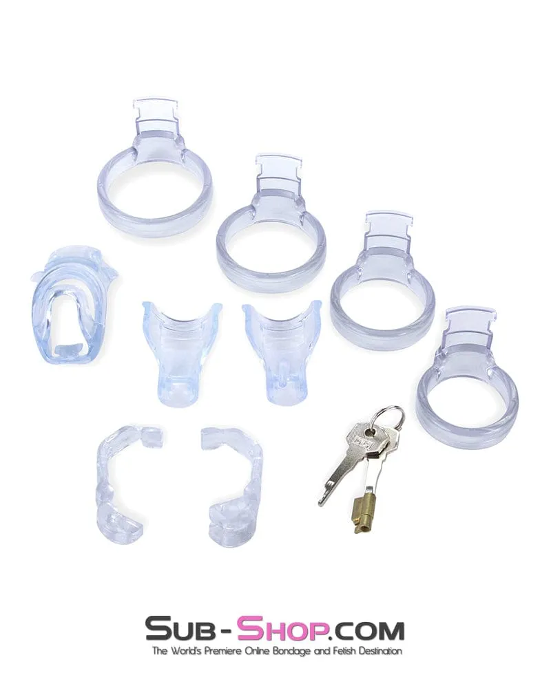 9321M      Long Clear Male Chastity with Optional Prince Albert Insert
