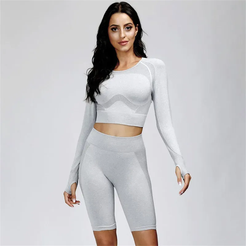 Adair Seamless Long Sleeve Contour Open Back Crop Top