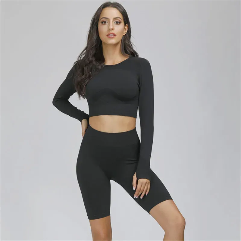 Adair Seamless Long Sleeve Contour Open Back Crop Top
