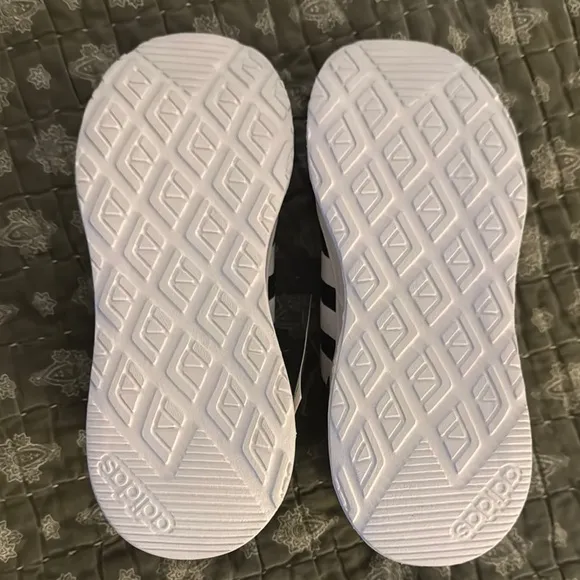 Adidas Black and White Sneakers with Knit Upper