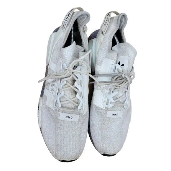 Adidas NMD R1 V2 White Speckled Blue GX5163 Trainers Sneakers Shoes Men Sz 14