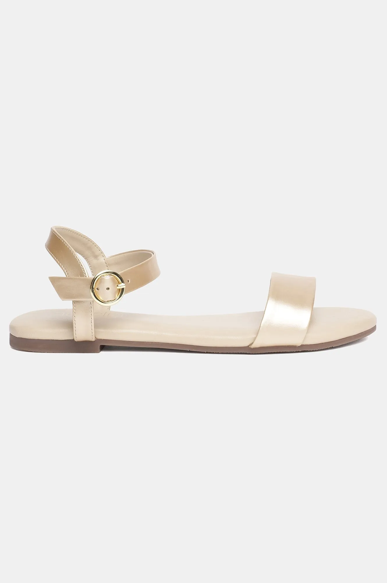 Aurelia Gold Solid Round Toe Flat-ZKASSIDY