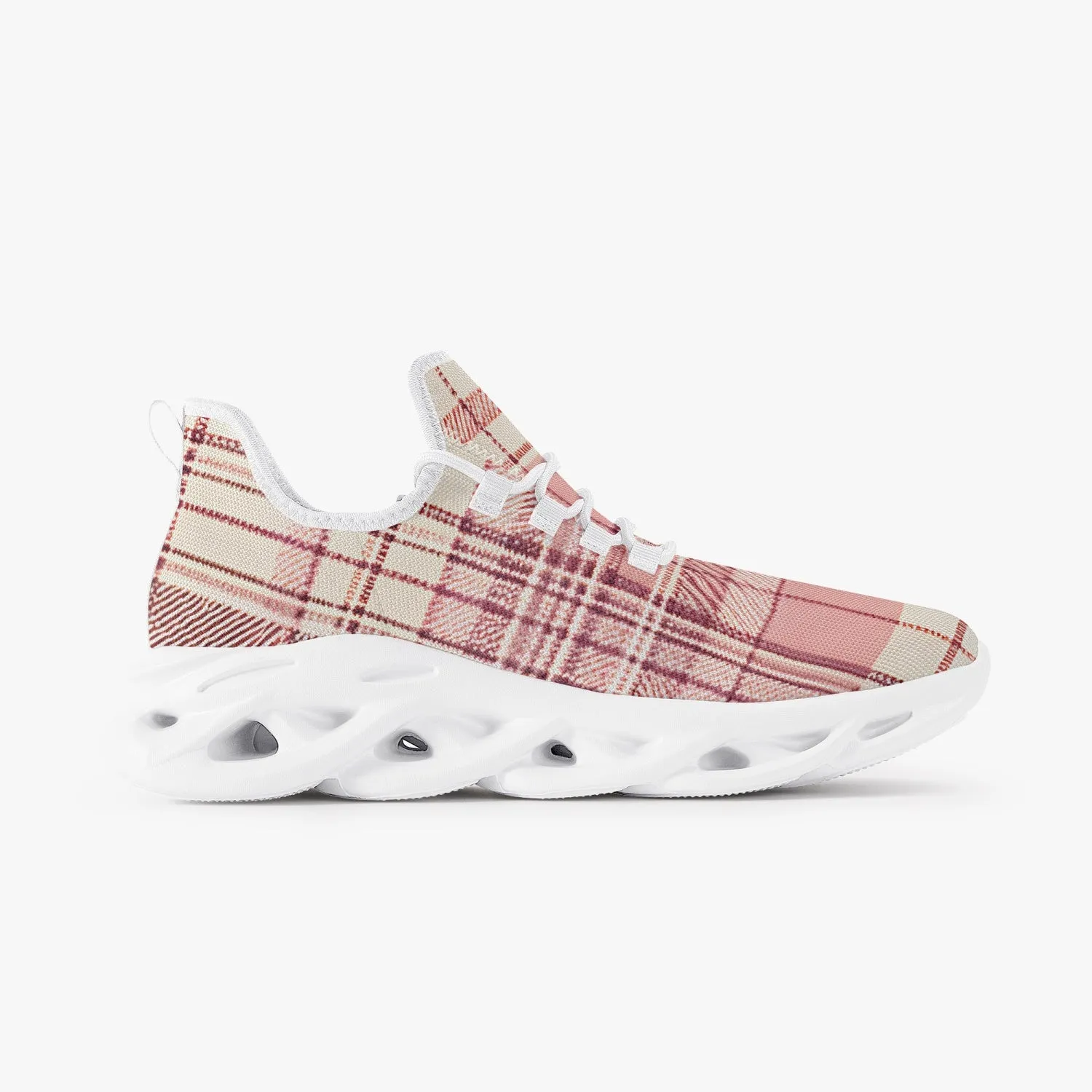 Bad Pink Plaid - Bounce Mesh Knit Sneakers