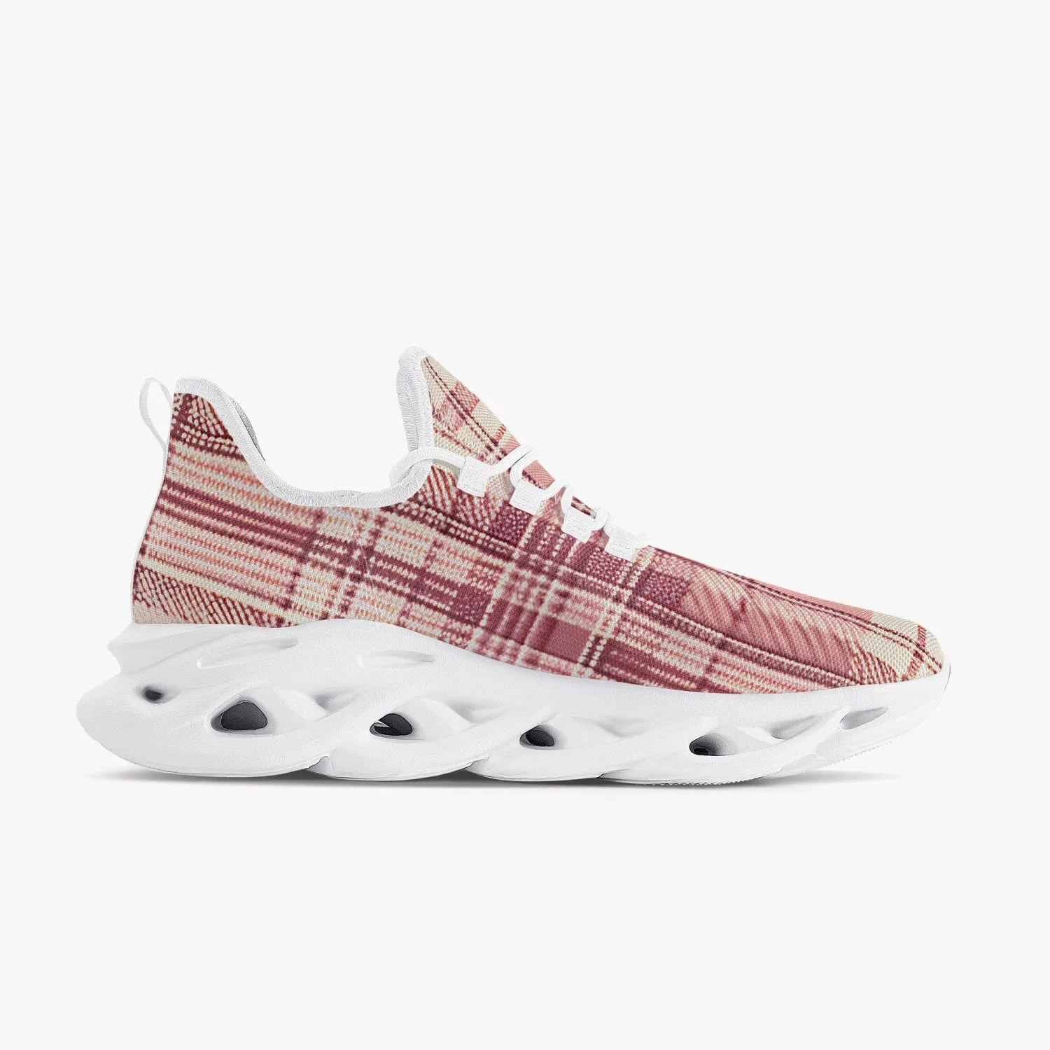 Bad Pink Plaid - Bounce Mesh Knit Sneakers