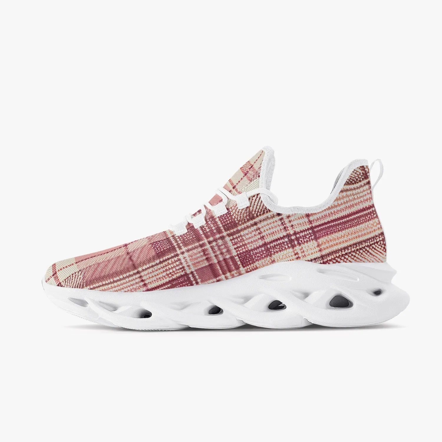 Bad Pink Plaid - Bounce Mesh Knit Sneakers