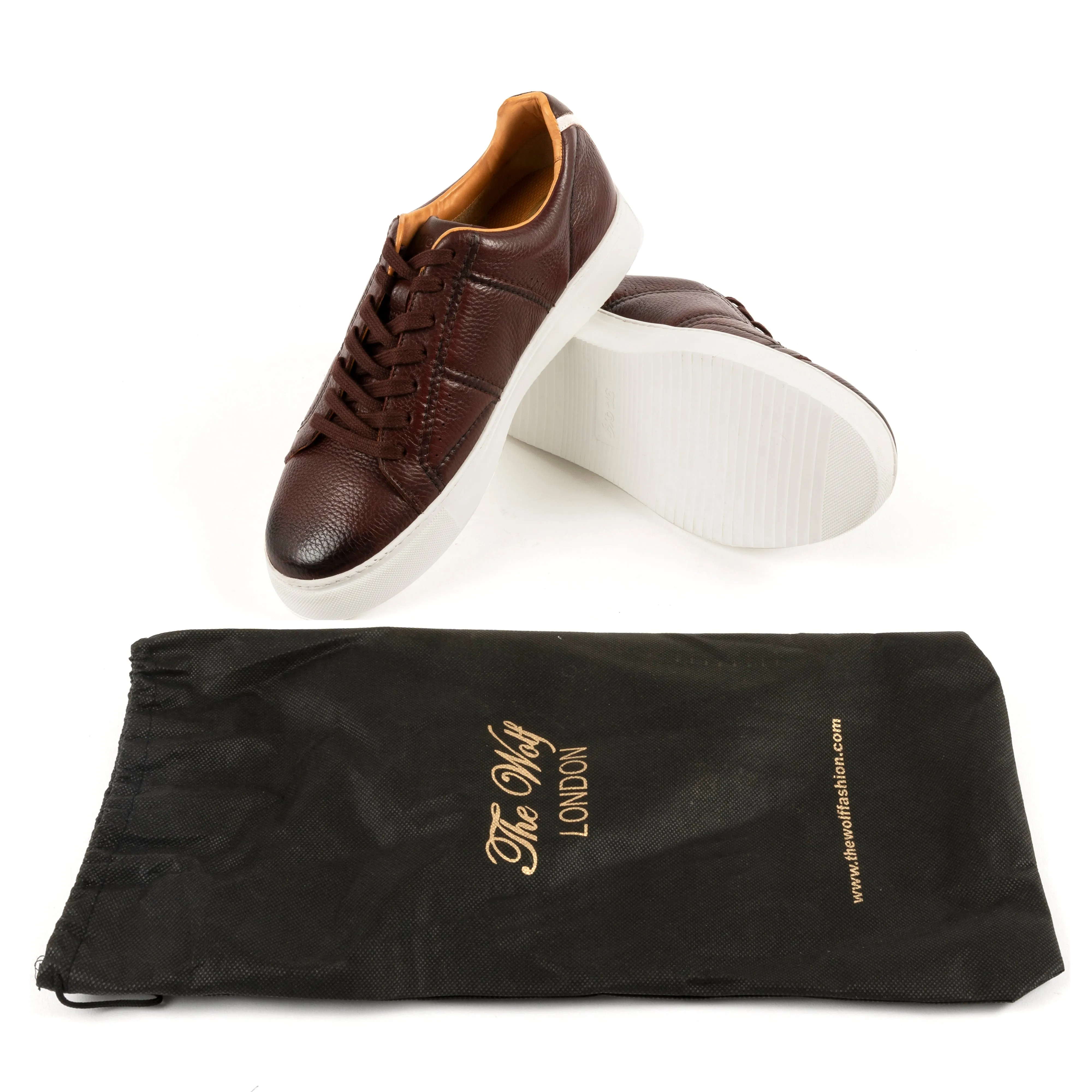 Battersea Park Leather Trainers in Brown