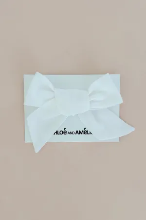 Big Bow Hair Accessory - Snow White Chiffon