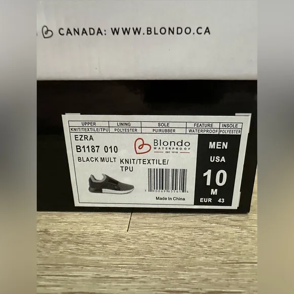 Blondo Ezra Waterproof Knit Slip-On Sneaker Men’s Size 10M Black Multi