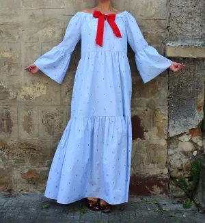 Blue dress/ Maxi Dress Summer/ Blue Maxi Dress/ Boho Maxi Dress/ Long dress/ Summer Maxi Dress/ Plus size Maxi Dress/Maxi dress with sleeves