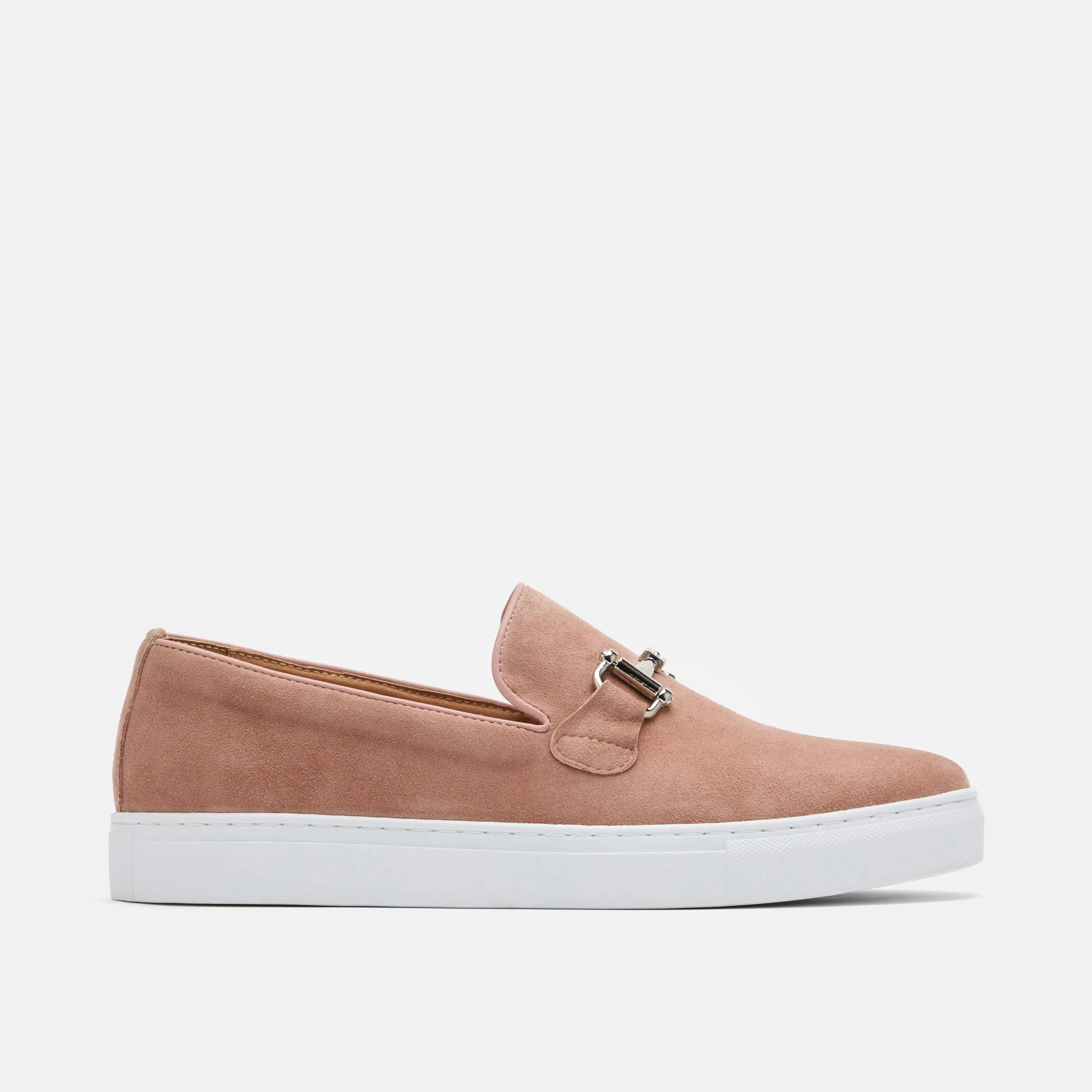 Boardwalk Salmon Suede Horse-Bit Sneakers
