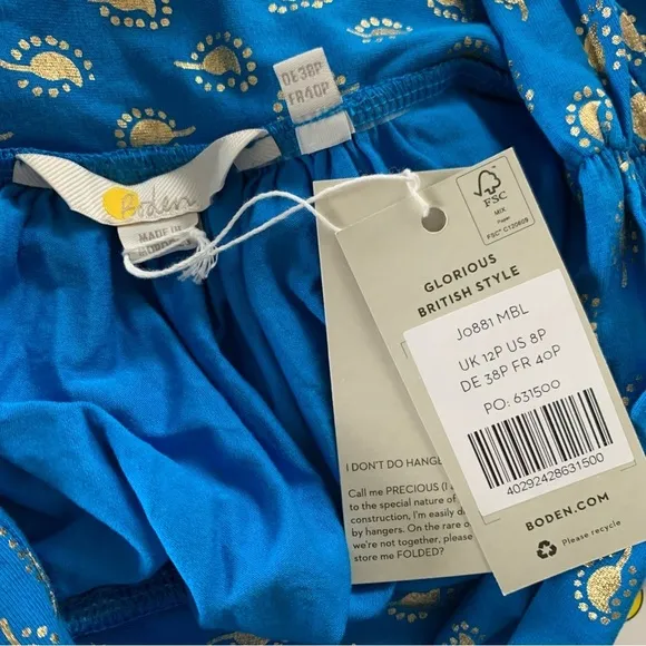 Boden Printed Metallic MIDI Skirt