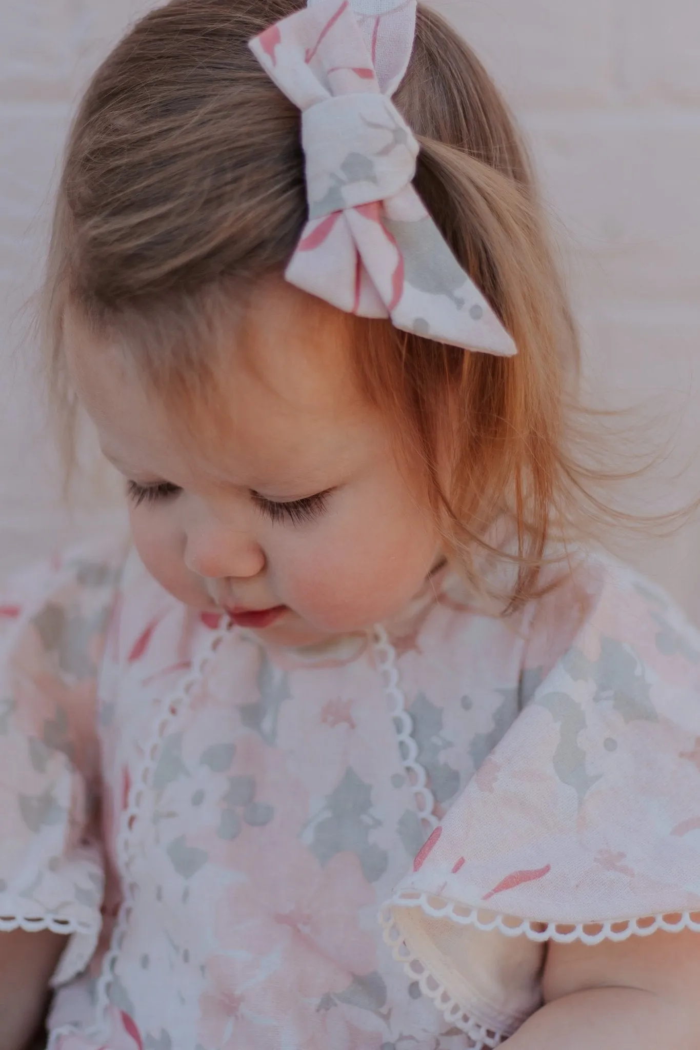Bow Hair Accessory - Blush Watercolour Floral