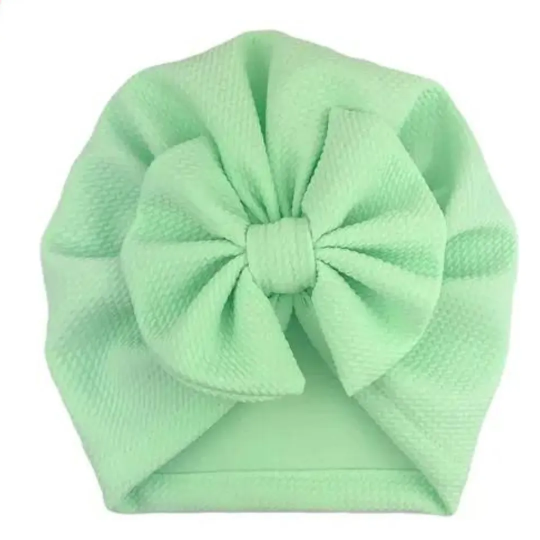 Bow Knot Baby Hat / Stretchy big bow turban from 0-9 months