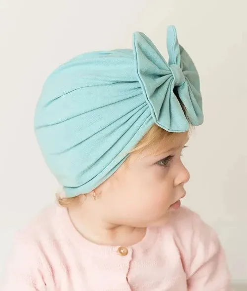 Bow Knot Baby Hat / Stretchy big bow turban from 0-9 months
