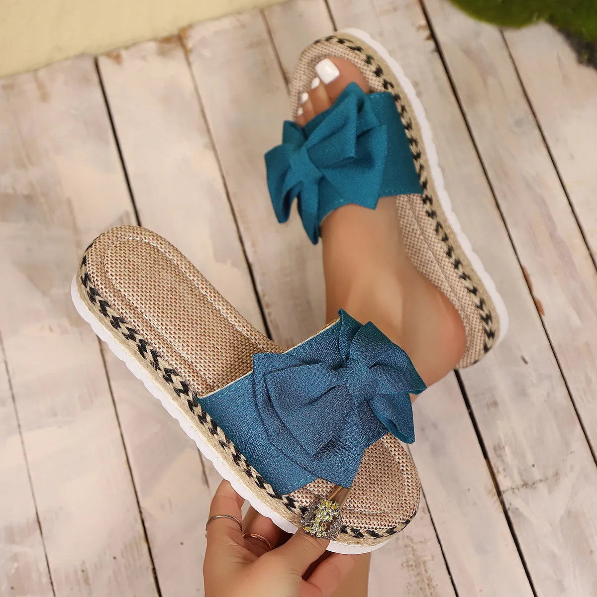Bow Open Toe Platform Sandals