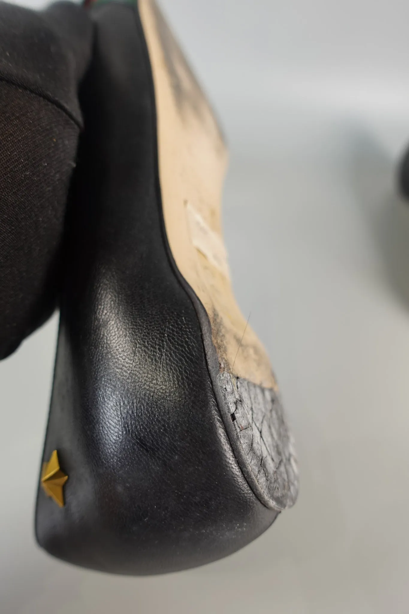 Bow Web Black Calkfskin Ballerina Flats Size 39 EU (25.5cm)