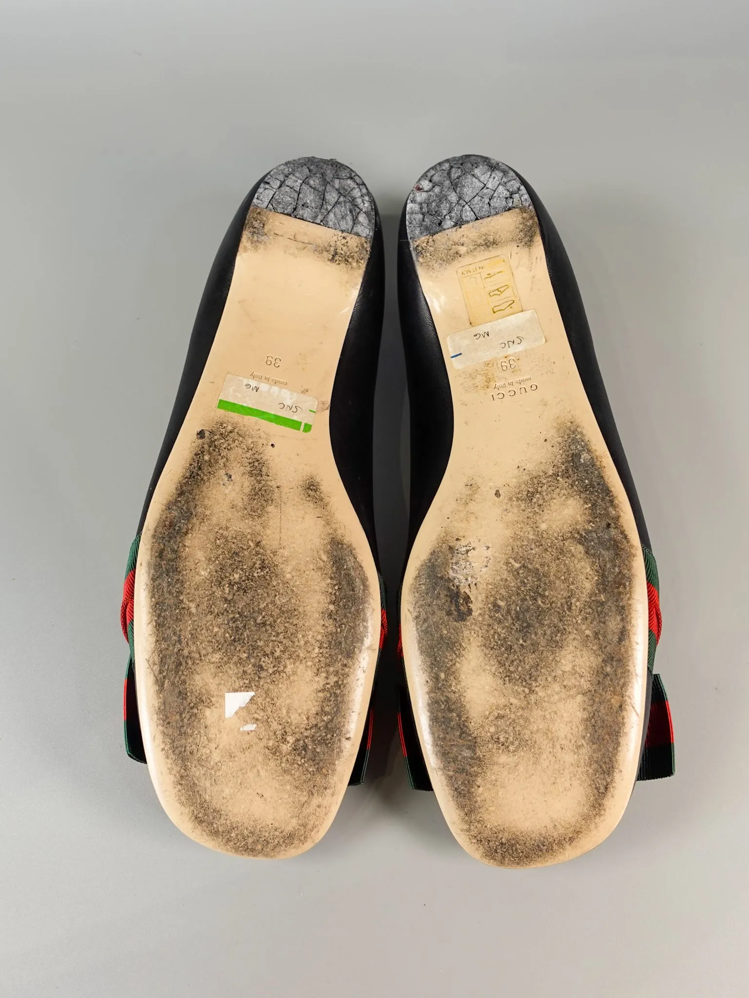 Bow Web Black Calkfskin Ballerina Flats Size 39 EU (25.5cm)