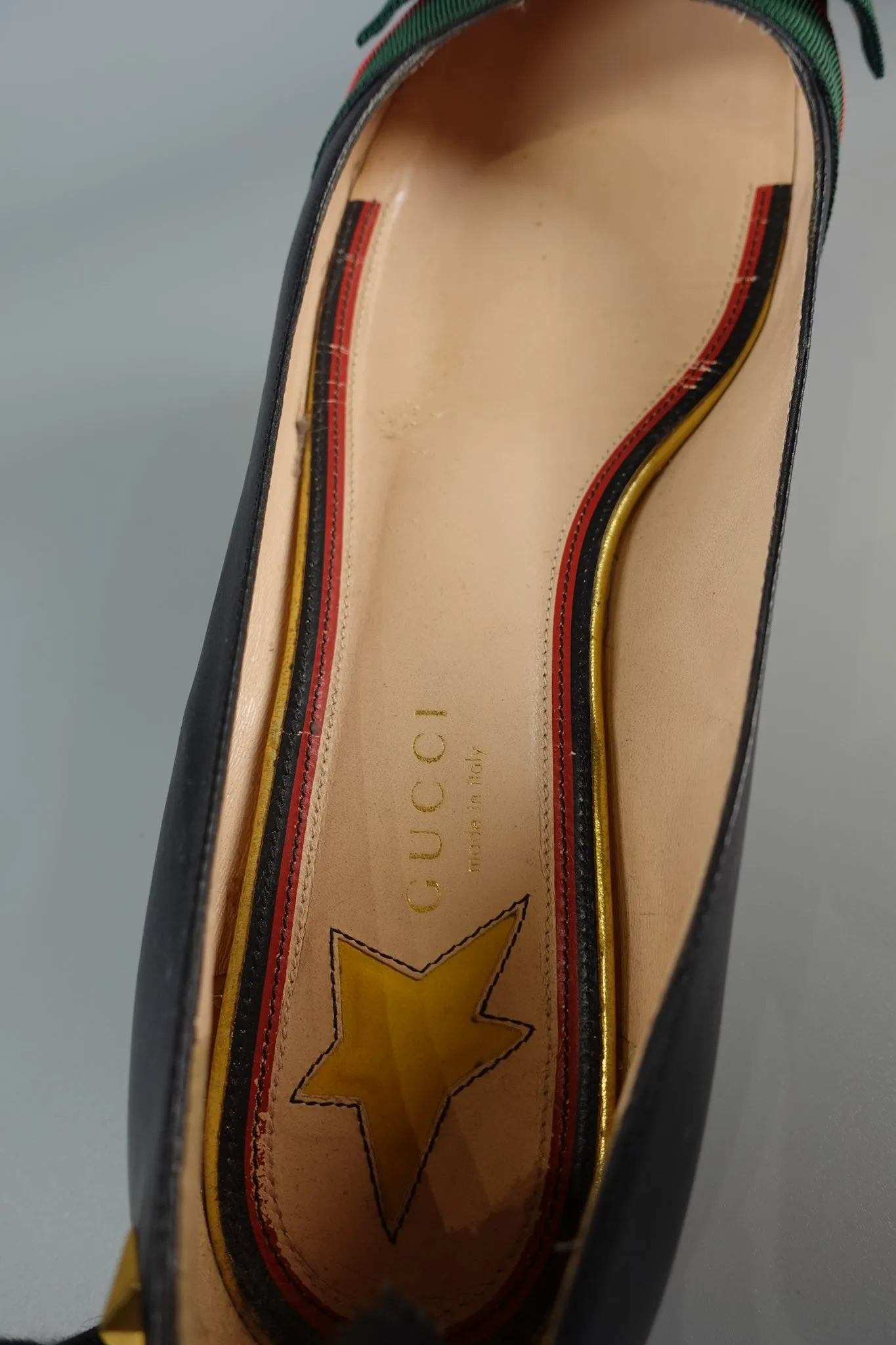 Bow Web Black Calkfskin Ballerina Flats Size 39 EU (25.5cm)
