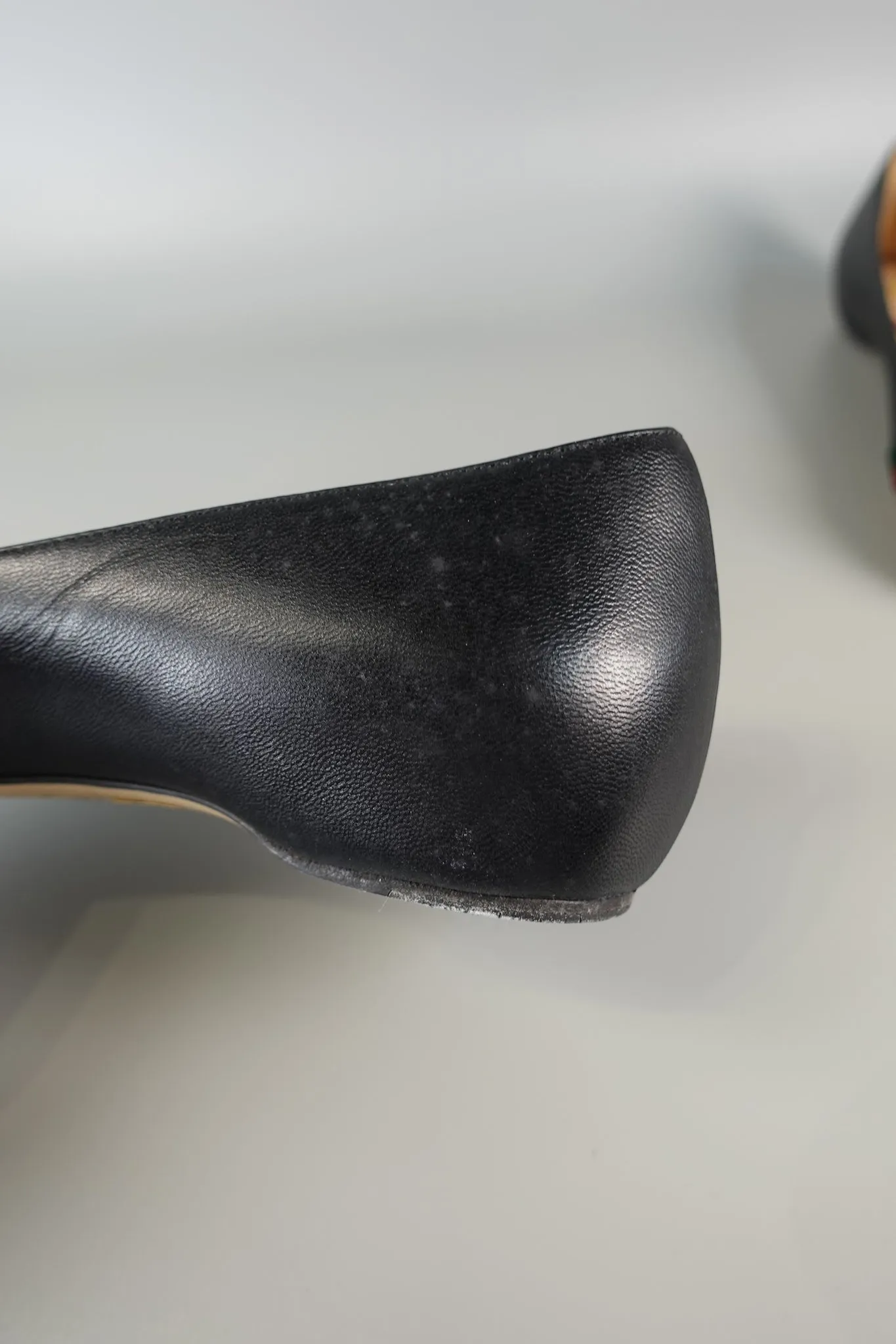 Bow Web Black Calkfskin Ballerina Flats Size 39 EU (25.5cm)