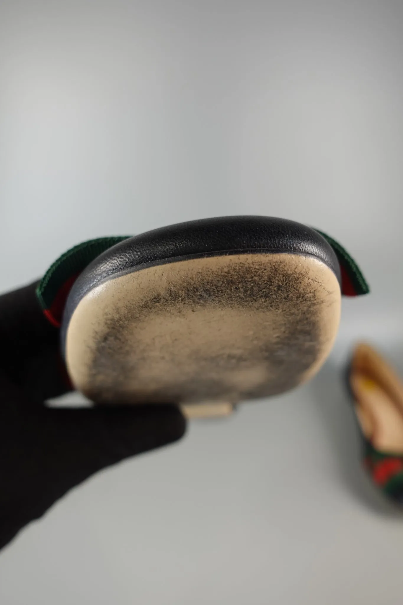Bow Web Black Calkfskin Ballerina Flats Size 39 EU (25.5cm)