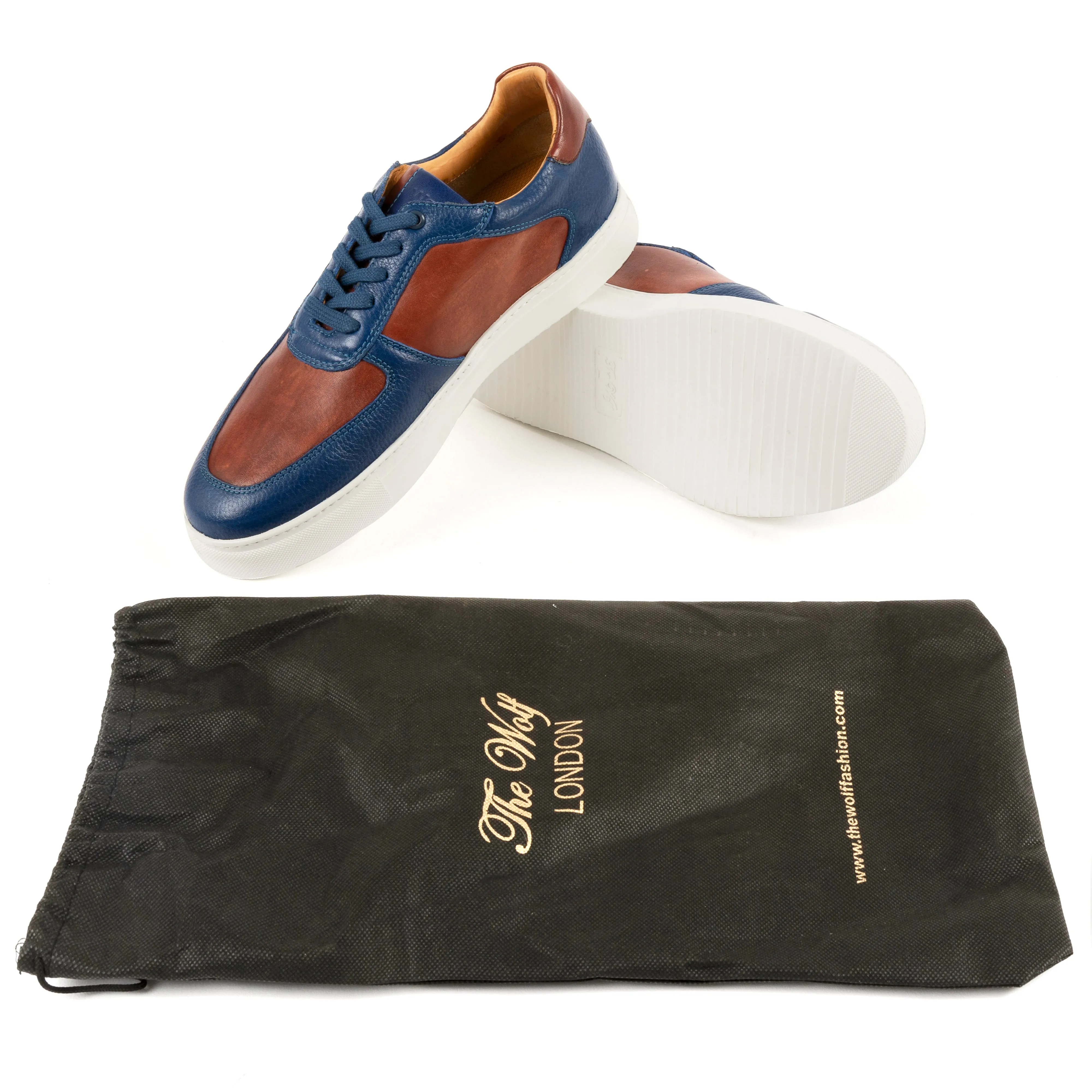 Brixton Leather Trainers in Blue