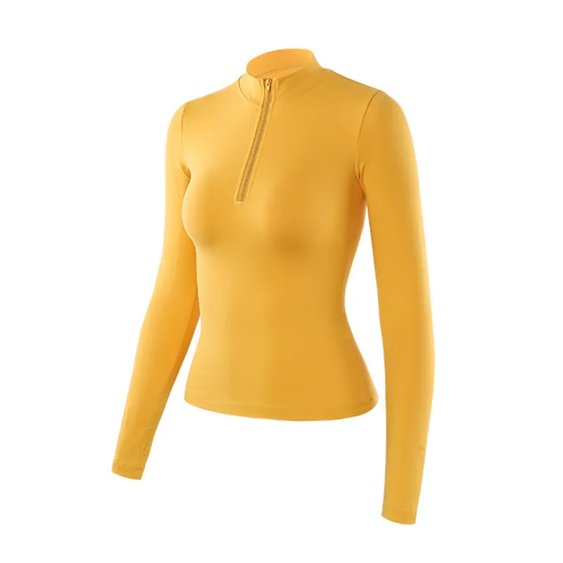 Brynn Slim Fit Zip Front Long Sleeve Top