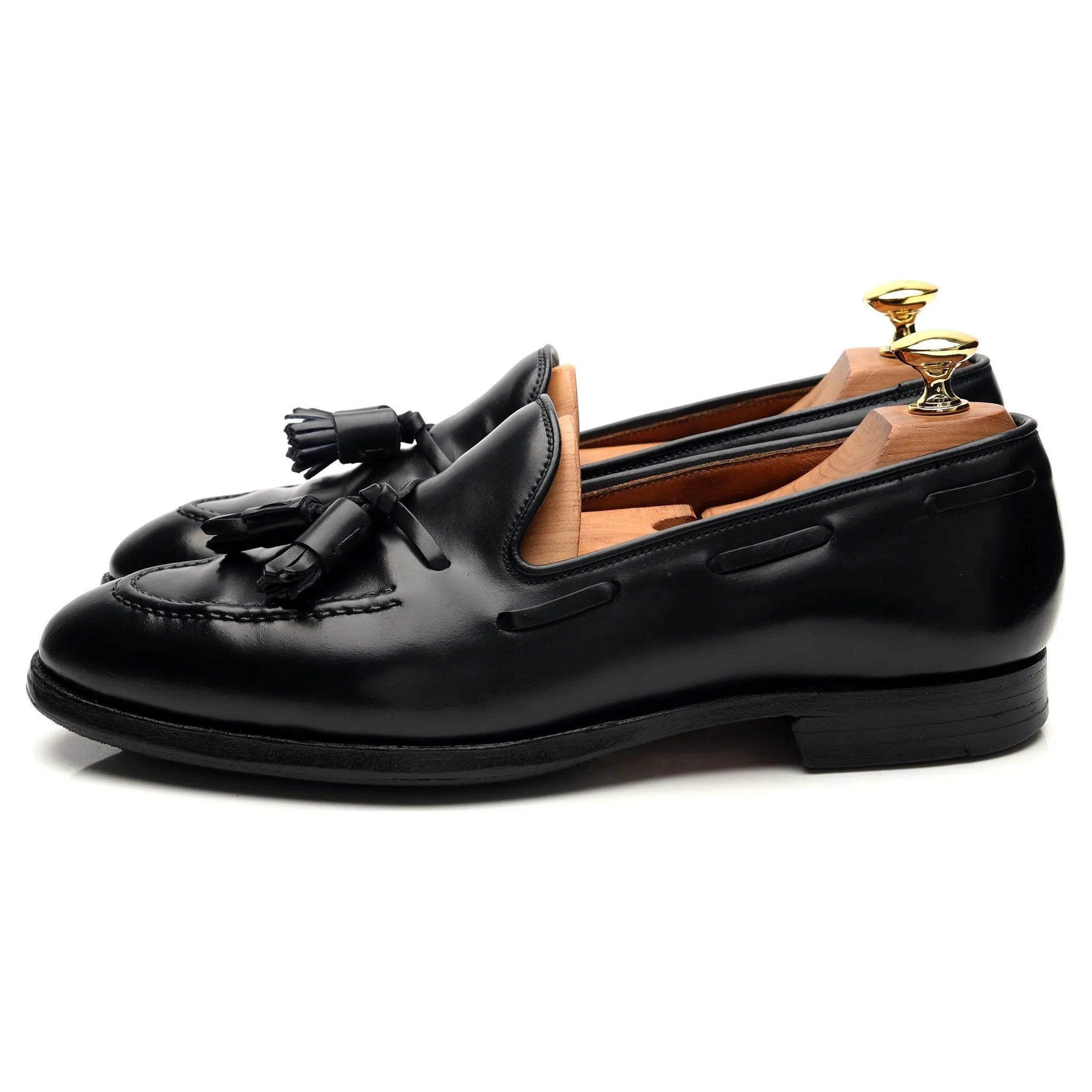 'Cavendish 2' Navy Blue Cordovan Leather Tassel Loafers UK 6 E