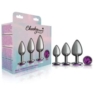 Cheeky Charms - Metal Butt Plug Gunmetal - Round - Deep Purple - Kit - Preorder Only