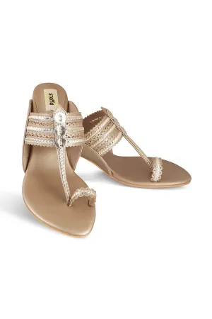 Classic K Block Heel - Champagne