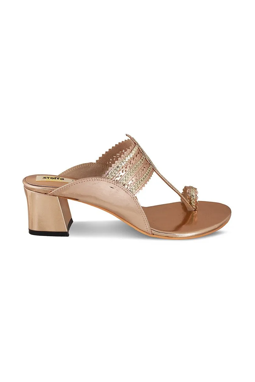 Classic K Block Heel Rose Gold