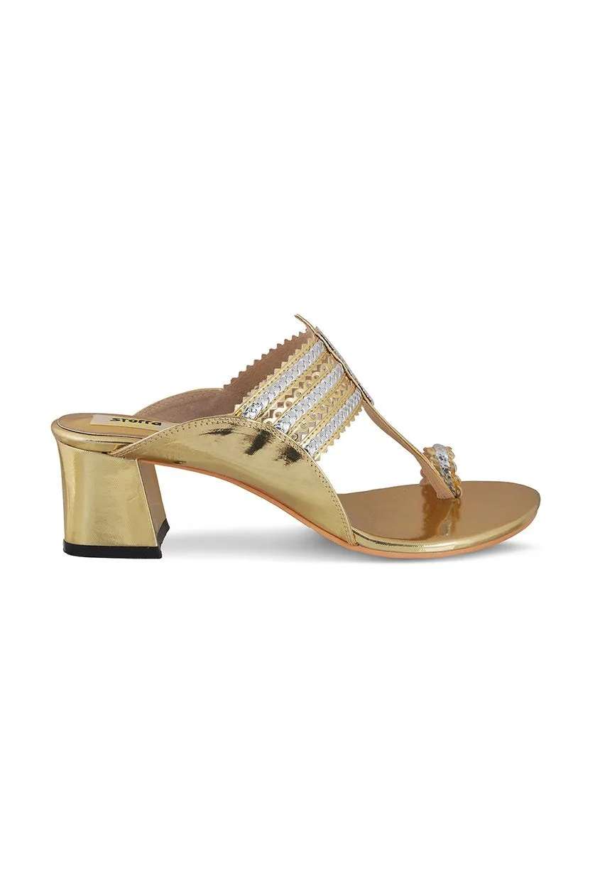 Classic K Block Heel Rose Gold