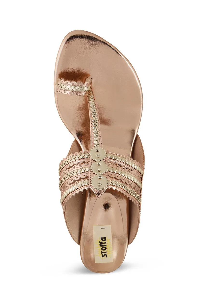 Classic K Block Heel Rose Gold