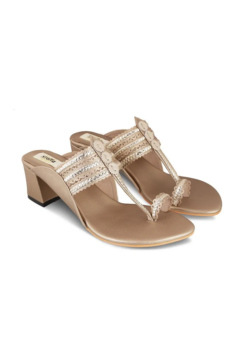 Classic K Block Heel Rose Gold