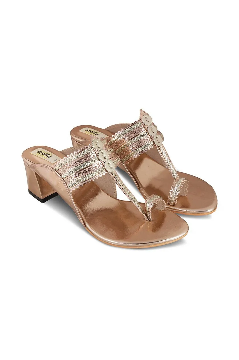 Classic K Block Heel Rose Gold