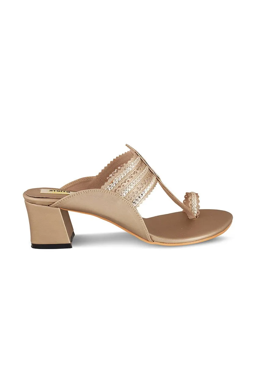 Classic K Block Heel Rose Gold