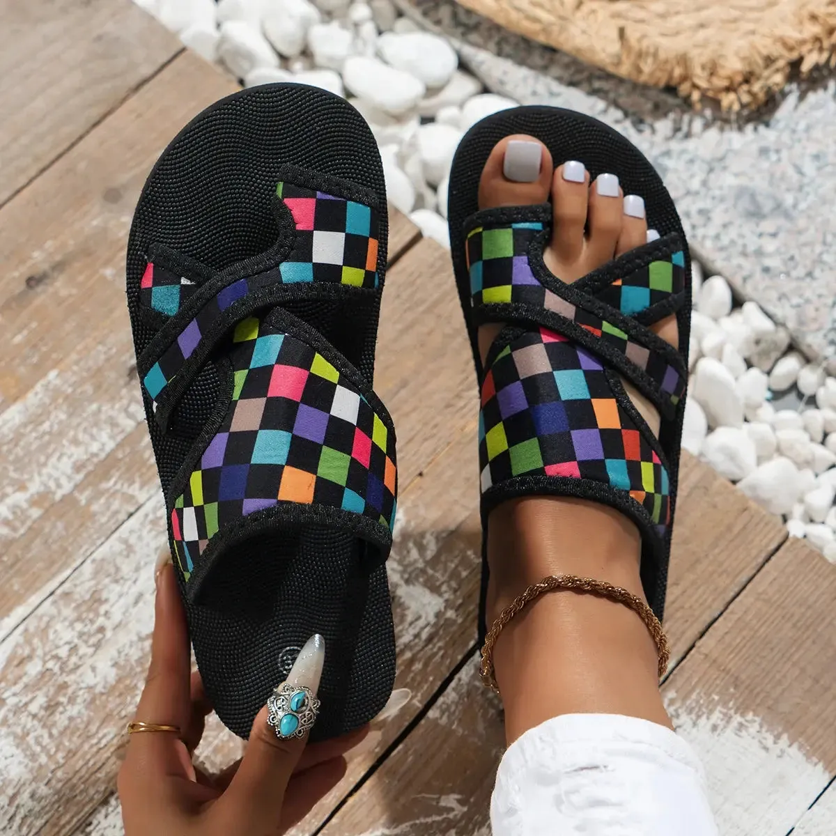 Clip Toe Sandals Solid Color Fish Mouth Comfort Casual Peep Toe Slippers Slip On Holiday Vacation / Every Day Outdoors Beach Slippers